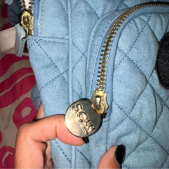 Stoney Clover Lane Denim Disney Mickey Mouse Patch Backpack - Picture 3 of 8